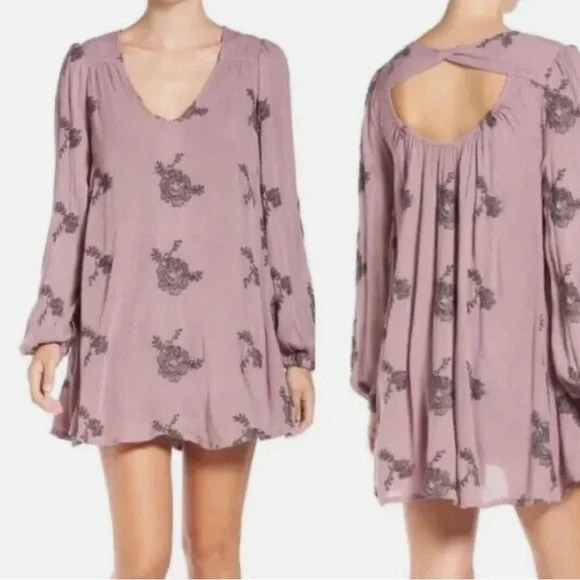 Free people Floral Mauve Dress - Picture 1 of 3
